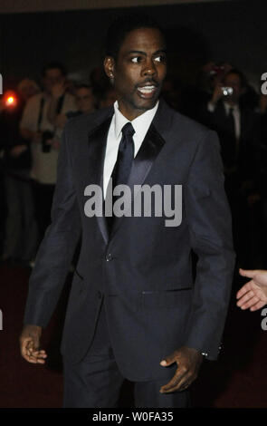 Chris Rock arrives at the Kennedy Center for the 12 Annual Mark Twain Prize, awarded to Bill Cosby, in Washington on October 26, 2009. UPI/Alexis C. Glenn Stock Photo