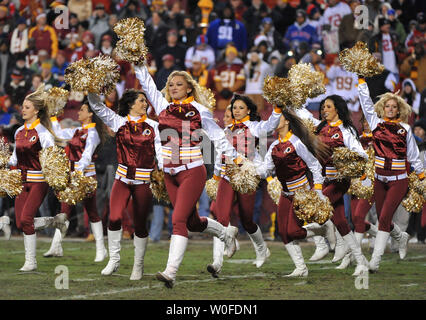 Washington Redskins Cheerleaders in Santa uniforms. The Washington Redskins  defeated the Philadelphia Eagles 10-3 in an NFL football game held at Fedex  Field in Landover, Maryland on Sunday, December 21, 2008 Stock Photo - Alamy