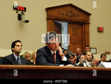 BP CEO Tony Hayward testifies before the House Energy and Commerce Oversight and Investigations Subcommittee regarding BP's Deepwater Horizon oil rig explosion and oil spill on Capitol Hill in Washington on June 17, 2010.    UPI/Roger L. Wollenberg Stock Photo