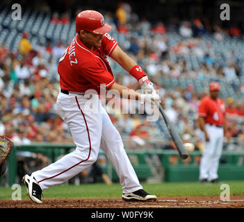 Washington Nationals' catcher Ivan Rodriguez takes batting practice during  the Nationals' game against the Florida Marlins' at Nationals Park in  Washington on May 9, 2010. UPI/Kevin Dietsch Stock Photo - Alamy
