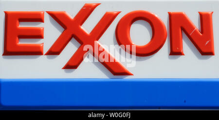 The sign of an Exxon gas station is seen in Arlington, Virginia on September 8, 2010. UPI/Alexis C. Glenn Stock Photo