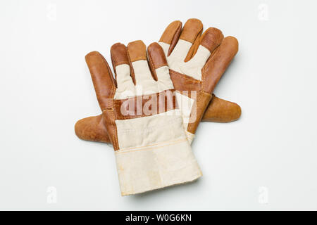 Working mens gloves isolated on white background Stock Photo