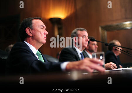 Wal-Mart CEO Michael Duke testifies before a Senate Finance Committee hearing on the U.S. tax code and how it affects business practices, on Capitol Hill in Washington on July 27, 2011.  UPI/Kevin Dietsch Stock Photo