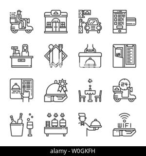 Restaurant service icon set.Vector illustration Stock Vector