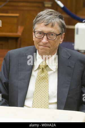 Bill Gates, Microsoft co-founder and co-chairman and trustee of the Bill and Melinda Gates Foundation, attends a meeting with members of the House Foreign Affairs Committee on Capitol Hill, December 3, 2013, in Washington, D.C. UPI/Kevin Dietsch Stock Photo