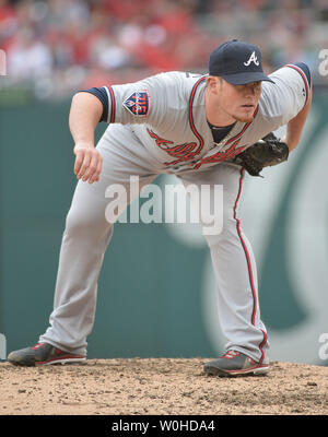 Atlanta Braves relief pitcher Craig Kimbrel (46) works in the ninth ...