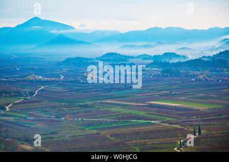 Neretva Valley .. a beautiful valley with mountains in the hinterland. People in this area live from tangerine breeding. The place is located on the S Stock Photo