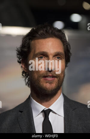Matthew McConaughey arrives on the red carpet for the premier of the film 'Interstellar' at Smithsonian's Air and Space Museum on the National Mall in Washington, DC, November 5, 2014.  UPI/Molly Riley Stock Photo