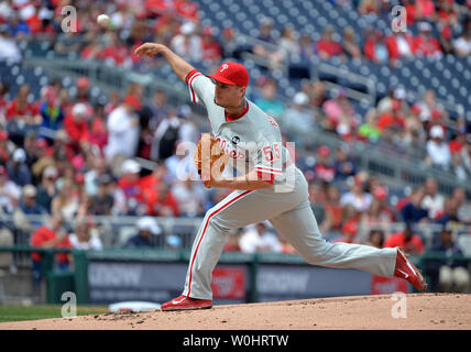 Philadelphia Phillies' David Buchanan pitches during the third inning ...