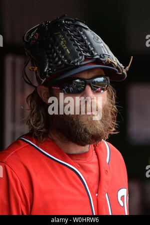 Philadelphia Phillies Jayson Werth (28) against the Toronto Blue Jays at  the Rogers Centre in Toronto, ON. The Phillies beat the Blue Jays 10-0.  (Credit Image: © Anson Hung/Southcreek Global/ZUMApress.com Stock Photo 