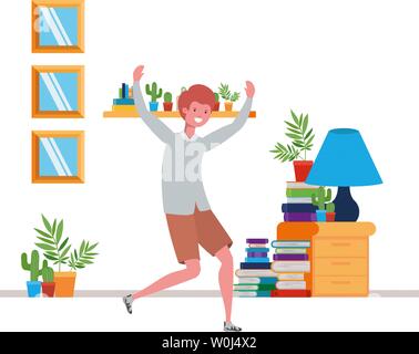 young man dancing in living room character Stock Vector Image & Art Alamy