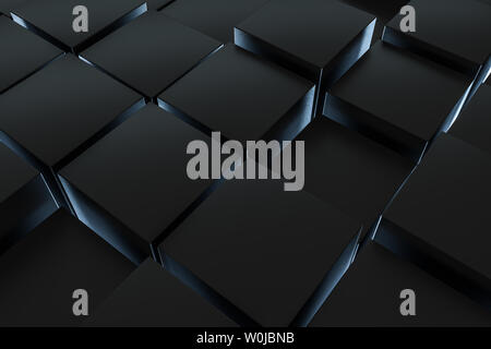 3D rendering dark squares glow effects Stock Photo