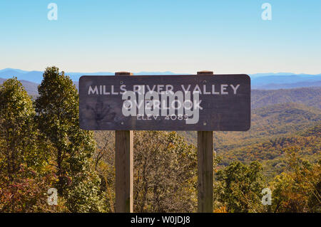 Autumn Photograph Beautiful Scenic View Mills River Valley Observation Area Overlook Vista Southern End of Blue Ridge Parkway Candler North Carolina Stock Photo