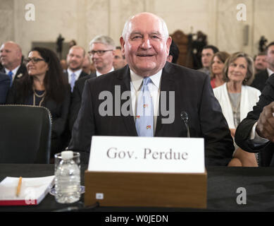 Agriculture Secretary nominee George 'Sonny' Perdue arrives for his confirmation hearing before the Senate Agriculture, Nutrition and Forestry Committee on Capitol Hill in Washington, D.C. on March 23, 2017. Photo by Kevin Dietsch/UPI Stock Photo
