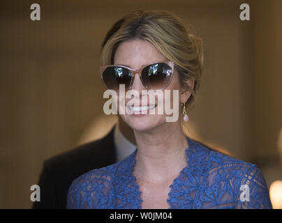 Ivan Trump, the daughter of President Donald Trump, attends a joint press conference with President Donald Trump and Prime Minister Saad Hariri of Lebanon, at the White House in Washington, D.C. on July 25, 2017. Photo by Kevin Dietsch/UPI Stock Photo