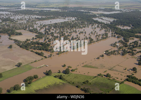 An aerial view of the aftermath of Hurricane Harvey taken from a U.S. Air Force MC-130P Combat Shadow from the 129th Rescue Wing, Moffett Field, California Air National Guard, near Houston, Texas, August 31, 2017. Hurricane Harvey formed in the Gulf of Mexico and made landfall in southeastern Texas, bringing record flooding and destruction to the region. U.S. military assets supported FEMA as well as state and local authorities in rescue and relief efforts.  Photo by Master Sgt. Jason Robertson/U.S. Air Force/UPI Stock Photo