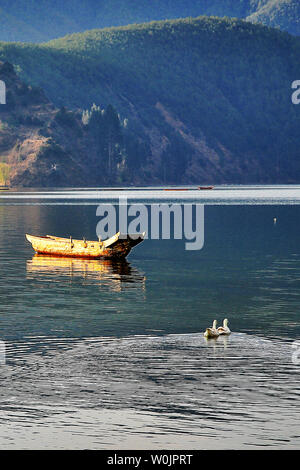 The scenery of Luhu Lake Stock Photo