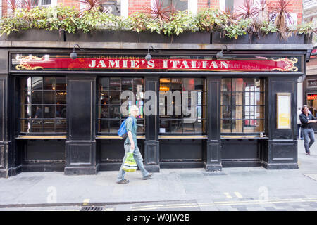 Jamie's Italian, Denman Street, Soho, Piccadilly, London, W1, UK Stock Photo