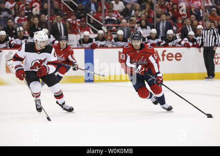 New Jersey Devils defenseman Will Butcher (8) skates during the second ...