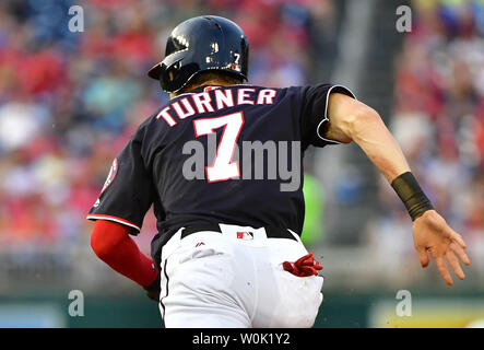 Los Angeles Dodgers second basemen Trea Turner bats during an MLB National  League Wild Card game against the St. Louis Cardinals, Wednesday, October 6  Stock Photo - Alamy