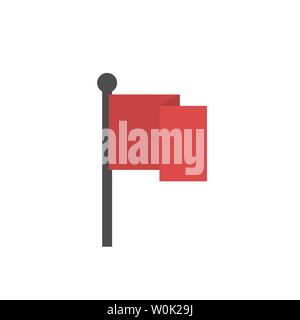 Red flag icon. Location marker symbol, Vector illustration Stock Vector