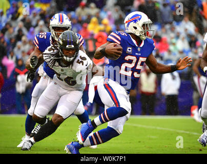 Buffalo Bills running back LeSean McCoy (25) rushes against the Baltimore Ravens second quarter at M&T Bank Stadium in Baltimore, Maryland on September 9, 2018. Photo by Kevin Dietsch/UPI Stock Photo