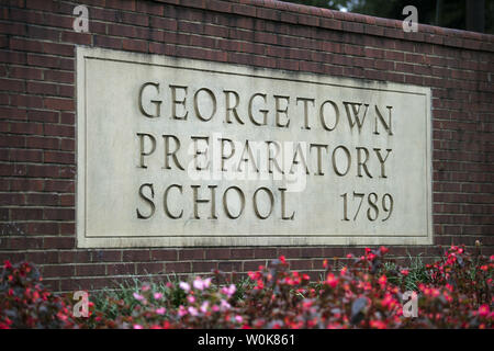 The entrance to the Georgetown Preparatory School on September 25, 2018 in Bethesda, Maryland. Supreme court nominee Brett Kavanaugh, who attended the all-boys high school in the early 1980's has been accused of assault by Christine Blasey Ford, while the two were in high school. Photo by Kevin Dietsch/UPI Stock Photo