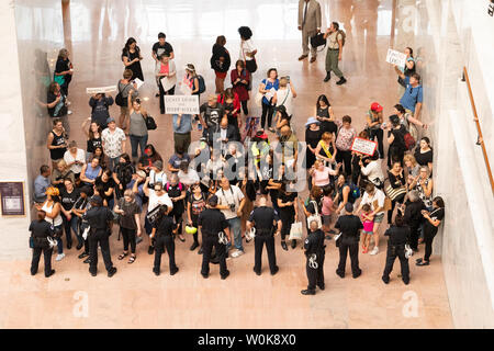 Protestors in the Atrium of the Hart Senate Office Building in ...