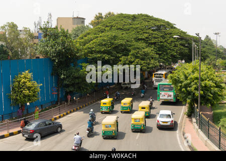 Bangalore, Karnataka India-June 04 2019 : Bengaluru city traffic near town hall, Bengaluru, India Stock Photo