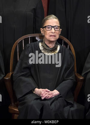 Supreme Court Associate Justice Ruth Bader Ginsburg poses during the official Supreme Court group portrait at the Supreme Court on November 30, 2018 in Washington, D.C. Photo by Kevin Dietsch/UPI Stock Photo