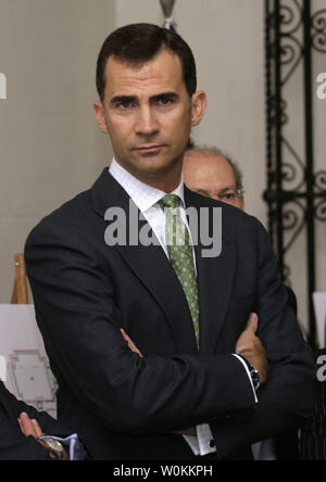 Spanish Crown Prince Felipe attends the ceremony announcing a rehabilitation project of this building that eventually will be home of the Cultural Center of Spain at the former residence of the Spanish Ambassador in Washington on October 05, 2006. (UPI Photo/Yuri Gripas) Stock Photo