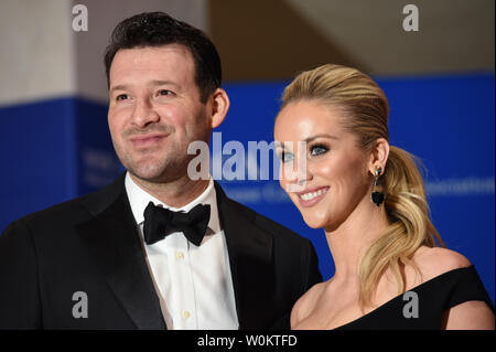 Tony Romo and wife Candice Crawford attend the Paramount Upfront