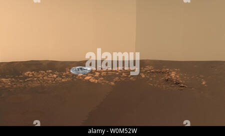 This is the first color image of Mars taken by the panoramic camera on ...