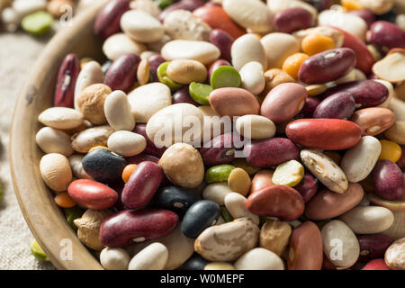 Dry Organic Assorted Bean Mixture in a Bowl Stock Photo