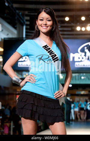 Miss Hawaii USA 2011, Angela Byrd, walks the runway in the Rain Cosmetics Fashion Show at the Fashion Show Mall in Las Vegas, Nevada on June 12, 2011. The 2011 MISS USA Pageant will air LIVE on NBC June 19 from in Las Vegas.   UPI/Darren Decker/Miss Universe Organization Stock Photo