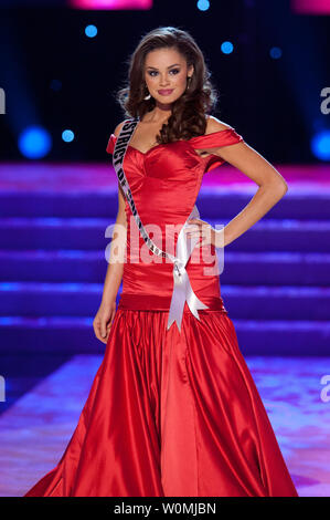 Miss District of Columbia USA 2011, Heather Danelle Swann of Washington, DC, competes in her choice evening gown during the 2011 Miss USA Presentation Show on Wednesday, June 15 from the Planet Hollywood Resort and Casino Theatre for the Performing Arts in Las Vegas, Nevada.    UPI/Darren Decker/Miss Universe Organization Stock Photo