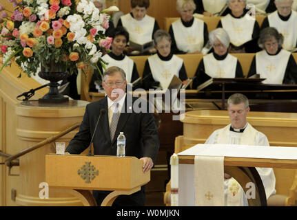 Jack Ford speaks during the funeral for former first lady Betty Ford at St. Margaret's Episcopal Church in Palm Desert, California on July 12, 2011.  UPI/Jae C. Hong/ Pool Stock Photo