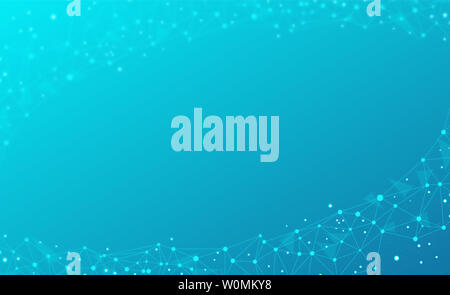 Interconnected dot wire material with a sense of technology. Big data concept background. Stock Photo