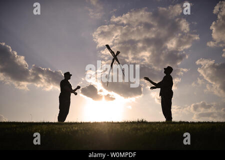 Members of the U.S. Navy's Ceremonial Guard Drill Team conduct training outside their facility at Joint Base Anacostia-Bolling in Washington, D.C., on May 19, 2016. Members of the Navy Ceremonial Guard participate in some of the nation's most prestigious ceremonies, including presidential inaugurations and arrival ceremonies for foreign officials. In addition, the Navy Ceremonial Guard serves as the funeral escort and conducts all services for Navy personnel buried in Arlington National Cemetery. Photo by Staff Sgt. Christopher S. Muncy/U.S. Air National Guard/UPI Stock Photo