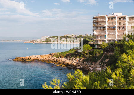 Some apartments in the coastline of Salou. Travel destination in Catalonia, Spain Stock Photo