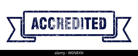 accredited grunge ribbon. accredited sign. accredited banner Stock Vector