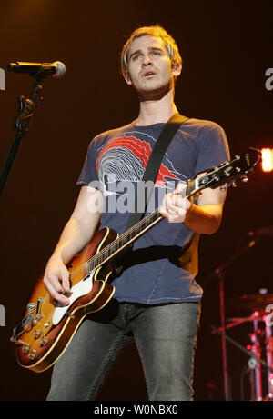 Jason Wade with Lifehouse performs in concert at the Sound Advice Amphitheatre in West Palm Beach Florida on August 3, 2007.  (UPI Photo/Michael Bush) Stock Photo