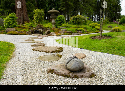 View of the dry garden at the new Japanese Garden at Cowden in Dollar, Clackmannanshire, Scotland, UK Stock Photo