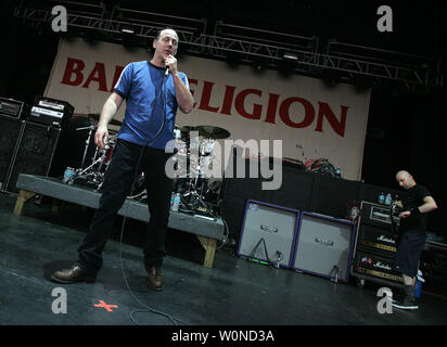 Greg Graffin with Bad Religion performs at the Sunset Cove Amphitheater in Boca Raton, Florida on April 23, 2011. UPI/Michael Bush Stock Photo