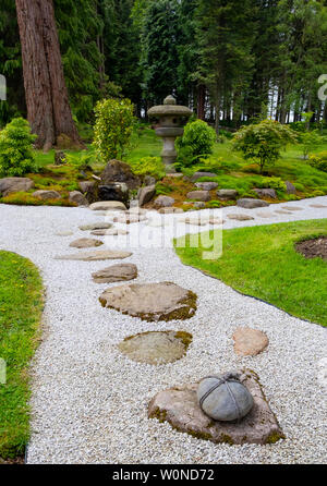 View of the dry garden at the new Japanese Garden at Cowden in Dollar, Clackmannanshire, Scotland, UK Stock Photo