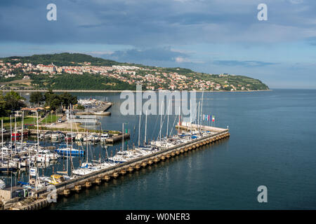 Marina by the old town of Koper in Slovenia Stock Photo