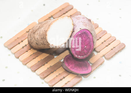 Purple potato yam porridge Stock Photo