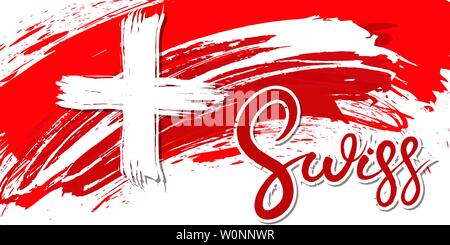 Swiss National Day design card Stock Vector