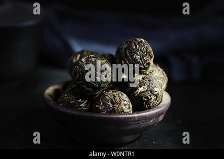 Pu'er Tuo tea green tangerine tea Stock Photo - Alamy