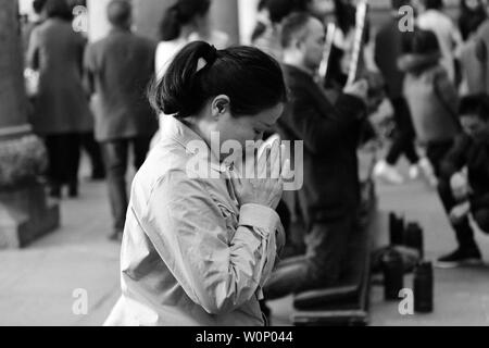 Nanyue Temple burning incense Stock Photo